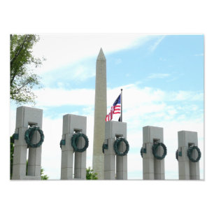 Impression Photo Washington Monument et 2ÈME GUERRE MONDIALE Memor