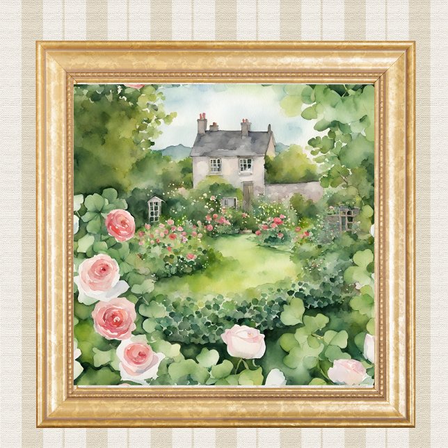 Impression Photo Watercolor Irish House Country (Créateur téléchargé)