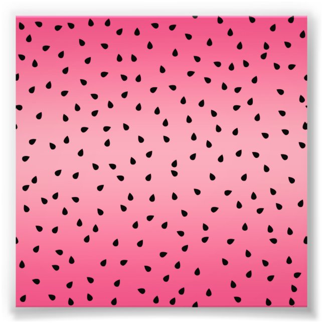 Impression Photo Watermelon Graines noires Vibes été Juicy Rose (Devant)