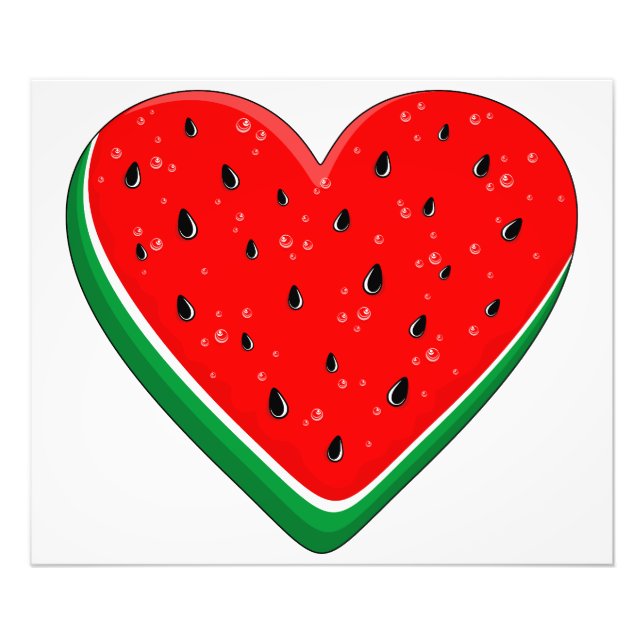 Impression Photo Watermelon Heart Valentine's Day Free Palestine (Devant)