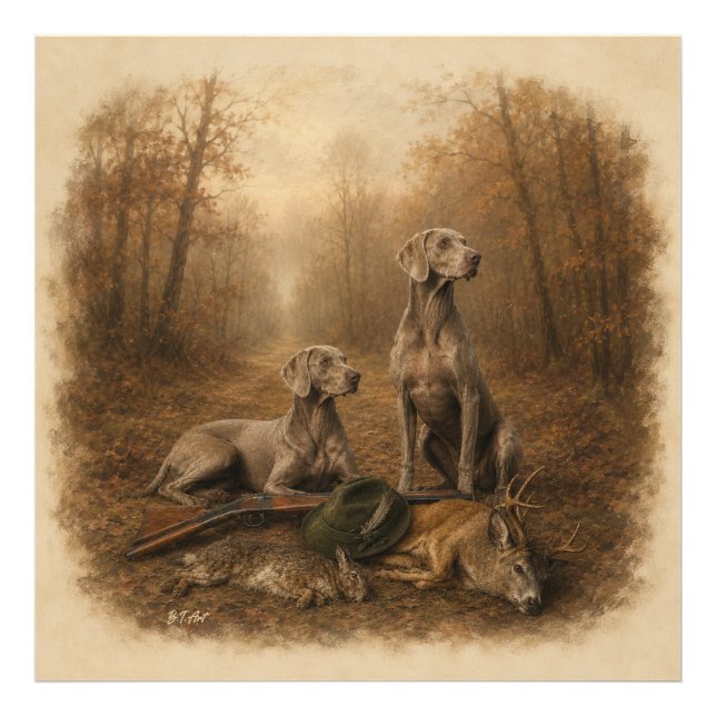 Impression Photo Weimaraner – Chasseur de Fantôme Argenté (Devant)