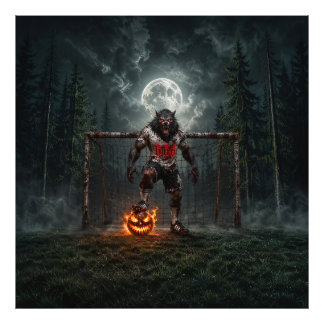 Impression Photo Werewolf Soccer Player Halloween Horror Art