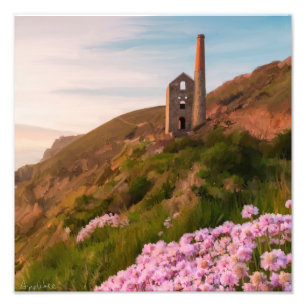 Impression Photo Wheal Coates, mine d'étain, Cornwall, Angleterre
