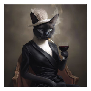 Impression Photo Whiskered Cat Wonders : Portraits numériques de ch