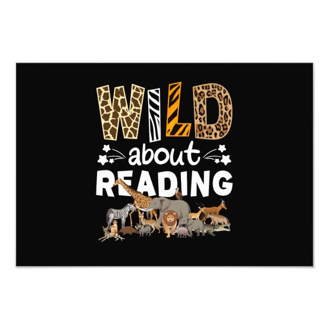 Impression Photo Wild About Reading Books And Bookworm Library (Devant)