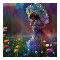 *~ Wild Flower Field AP56 parasol Girl