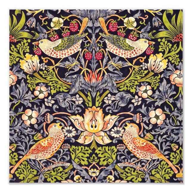 Impression Photo William Morris Strawberry Thief Floral Art nouveau (Devant)