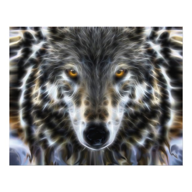 Impression Photo Wolf Woodland Portrait inspirant (Devant)