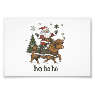 Impression Photo Womens Xmas Tree Lighting Santa Riding Highland Co