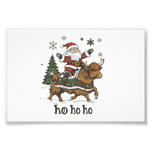 Impression Photo Womens Xmas Tree Lighting Santa Riding Highland Co (Devant)