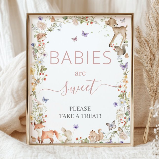Impression Photo Woodland Animal Wildflower Baby Shower Sweet Treat (Créateur téléchargé)