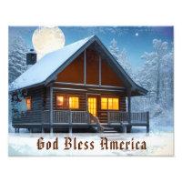 *~* Woods Patriotic Cabine Night Moon AP49