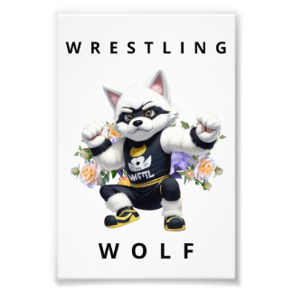 Impression Photo Wrestling Wolf - Fierce Sports Nursery Art