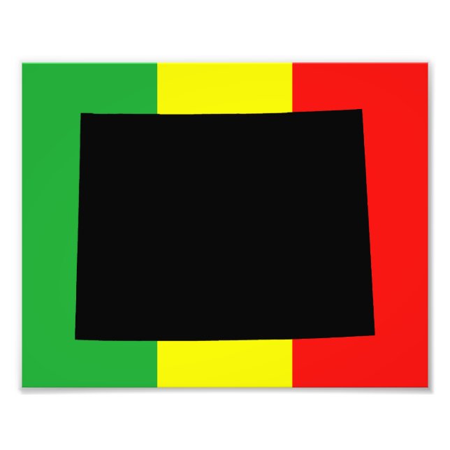 Impression Photo Wyoming avec des couleurs Rasta (Devant)