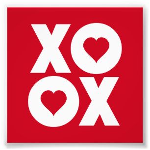 Impression Photo XOXO étreint et embrasse la Saint-Valentin