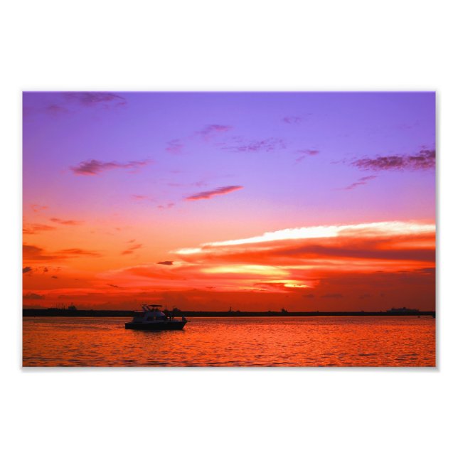 Impression Photo yacht et coucher de soleil (Devant)