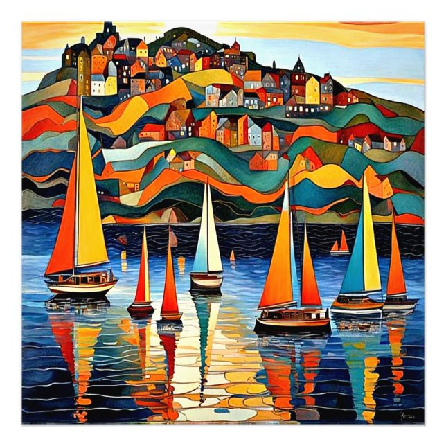 Impression Photo Yachts dans la baie (Devant)