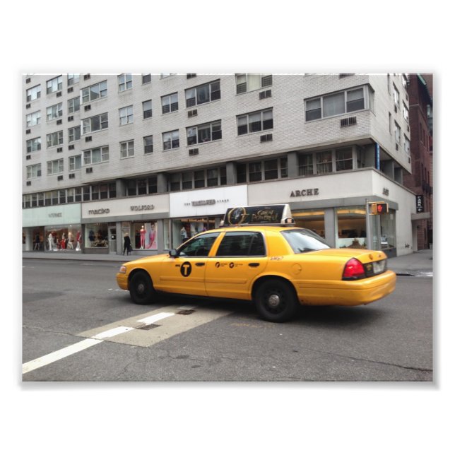 Impression Photo Yellow NYC À damiers Taxi Cab New York City NY (Devant)