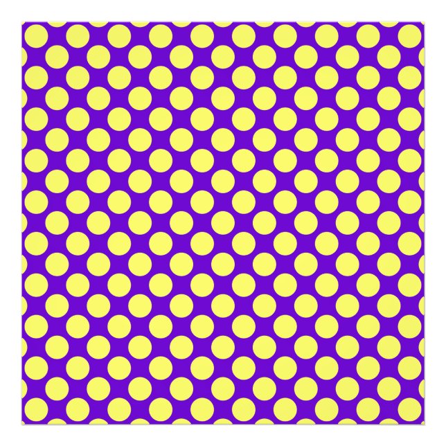 Impression Photo Yellow Polka Dots With Purple Background (Devant)