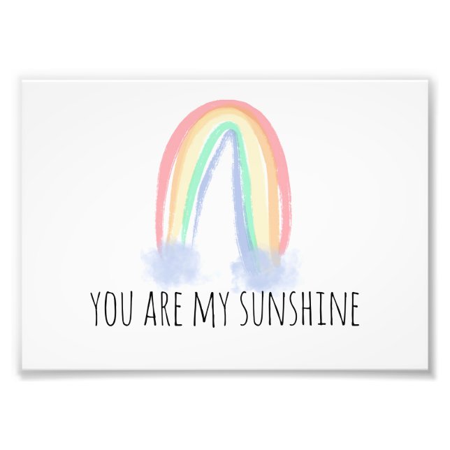 Impression Photo You are my sunshine watercolor painted rainbow (Devant)