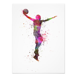 Impression Photo young man basketball player dunking