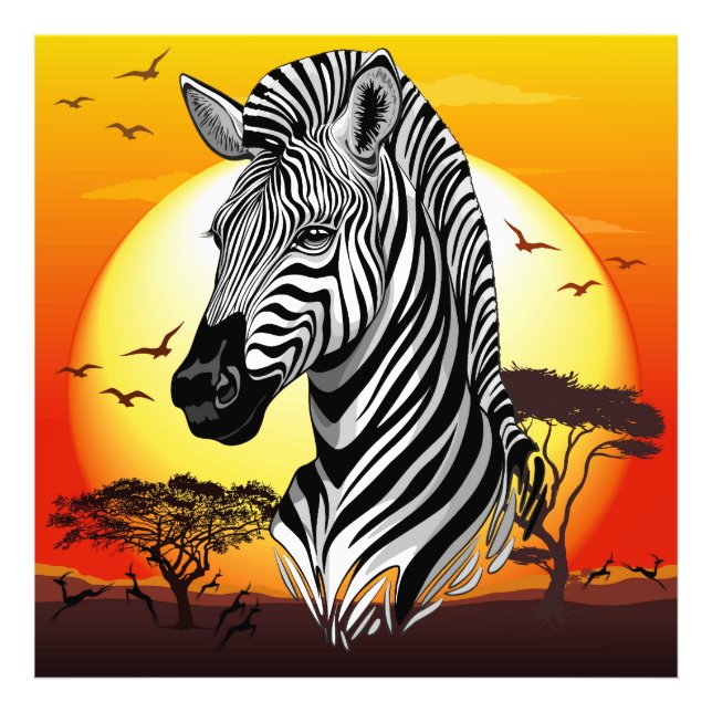 Impression Photo Zebra African Savanna Wild Animal (Devant)