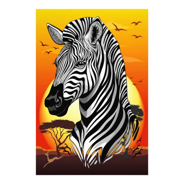 Impression Photo Zebra African Savanna Wild Animal (Devant)
