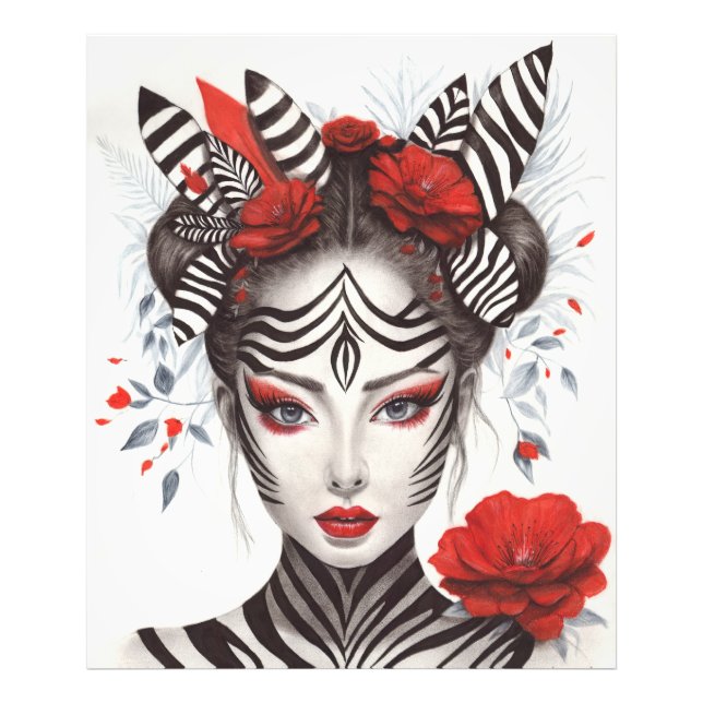 Impression Photo Zebra Woman - Pop Art primé (Devant)