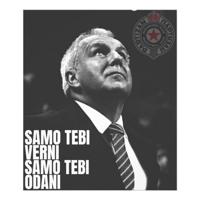 Impression Photo Zeljko Obradovic ZOC Partizan (Devant)