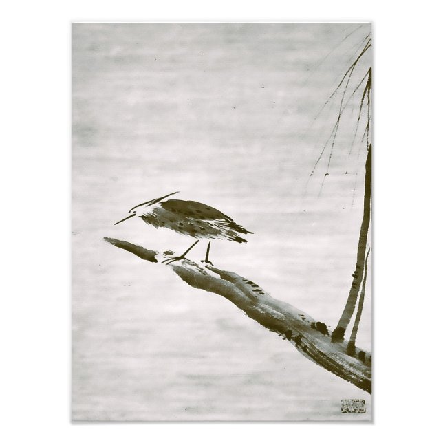 Impression Photo Zen Classics - Sesshu - Heron and Willow (Devant)