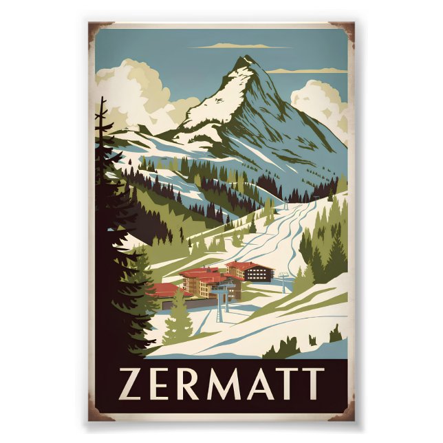 Impression Photo Zermatt vintage (Devant)
