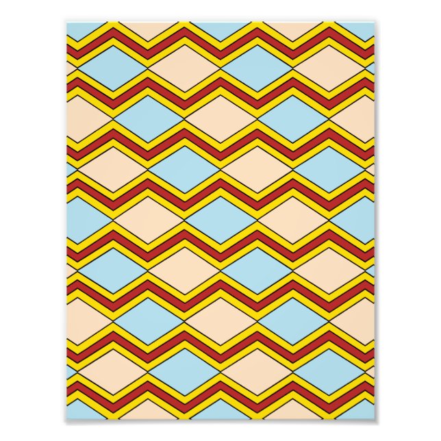 Impression Photo Zigzags et diamants Art Abstrait (Devant)