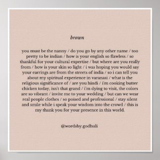 Impression poétique "Brown"