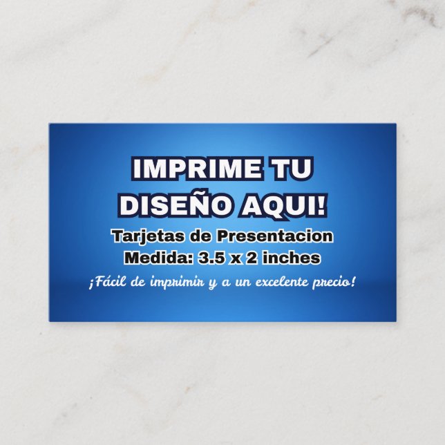 Impression pour Cartes de Visite Imprime (Devant)