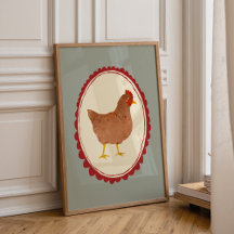 Impression pour chambre de bébé rustique Poulet de