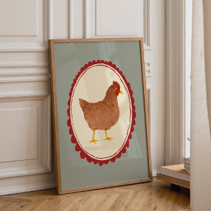 Impression pour chambre de bébé rustique Poulet de