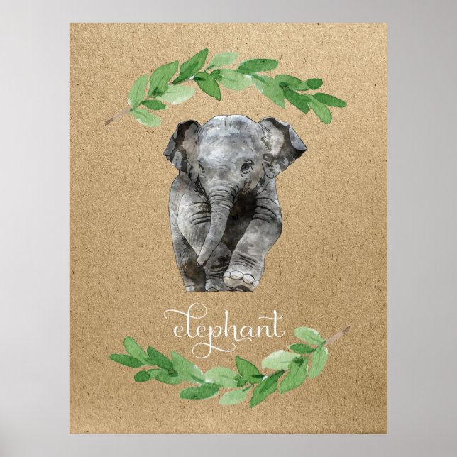Impression pour la chambre des garçons éléphant (Devant)