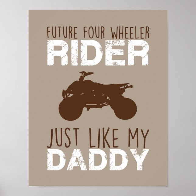 Impression pour nurserie Bébé futur pilote 4 roues (Devant)