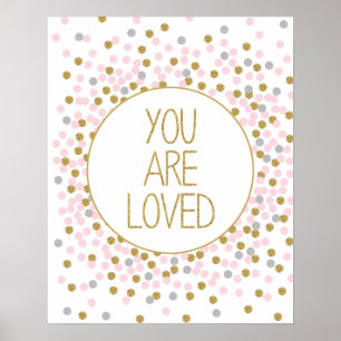 Impression pour nurserie « You Are Loved » confett