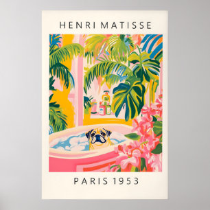 Impression Pug Matisse Art de salle de bain tropic