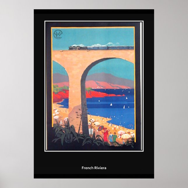 Impression rétro vintage de la Riviera française (Devant)