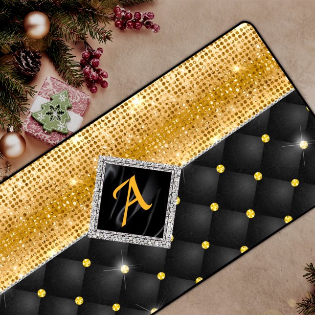 Impression stylisée Crystal Gold diamant noir mono (Créateur téléchargé)