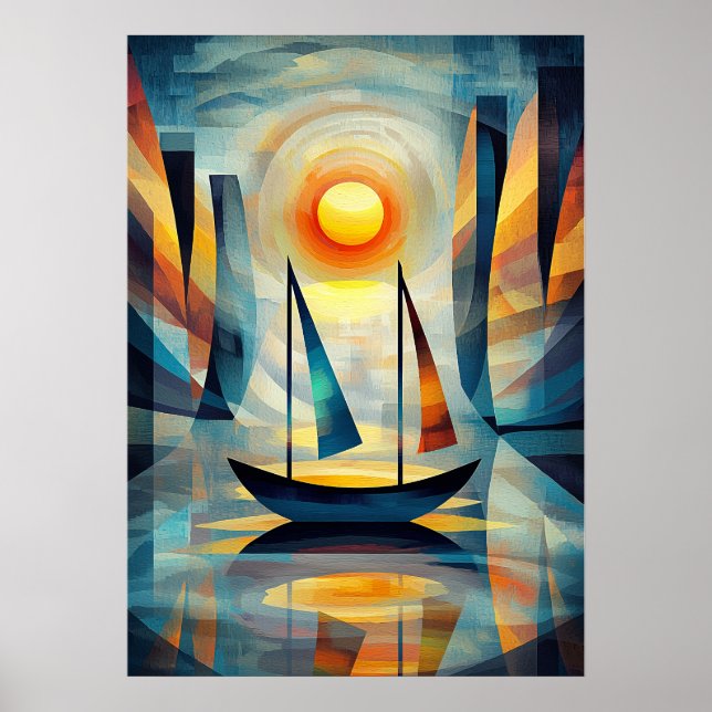 Impression Sunrise - Chef-d'œuvre cubiste inspiré (Devant)