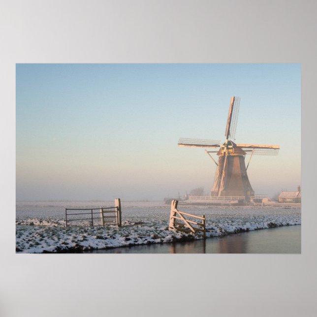 Impression sur affiche d'un moulin à vent dans la  (Devant)