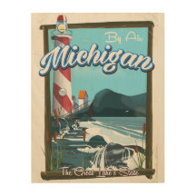 Affiche de voyage du phare du Michigan !.