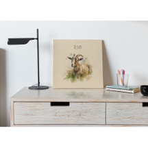 Aquarelle Chèvre de ferme, sur mesure