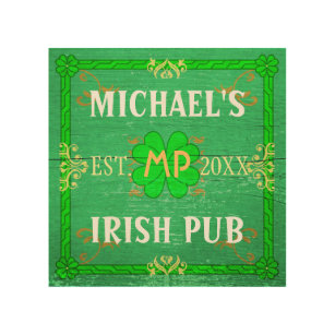 Impression Sur Bois Barre à la maison personnalisable : Pub irlandais