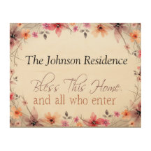 Bénissez cette maison, ajoutez votre propre nom de