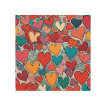 Coeur coloré motif Jeu Oreiller