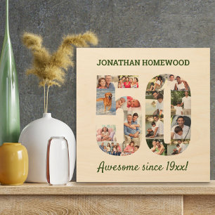 Impression Sur Bois Collage photo 50e anniversaire dans le numéro 50